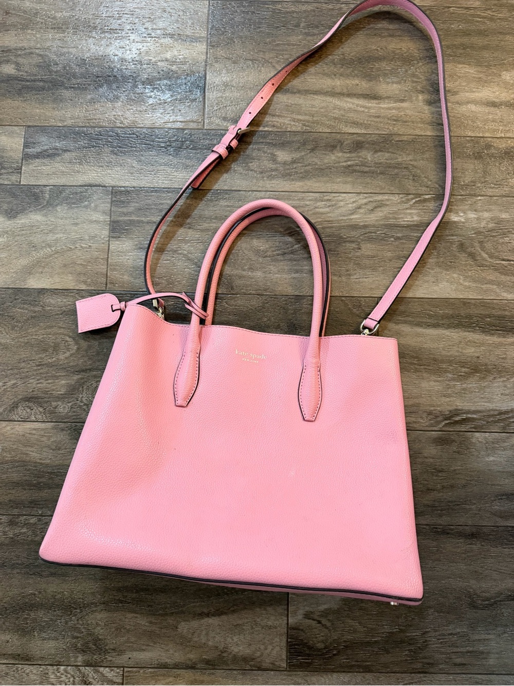 kate spade Pink Leather Tote with Removable Crossbody Strap
